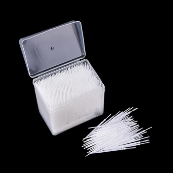 1100 Пръчици/кутия Бледи клечки за зъби Двупосочна интердентална четка за зъби Pick Пластмасови стоматологични кирки Хигиена на устата 6,5 см четки за зъби