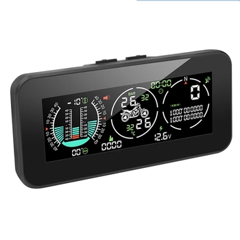 1Set GPS скоростомер Тахометър за скорост на превозното средство Метър за наклон TPMS LCD цифров HUD черен