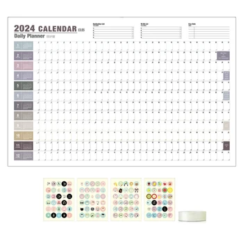 2022 Нов календар за хладилник, 2024 Годишен месечен календар на бюрото, Хладилник Календар за домашно образование План & График, управляван