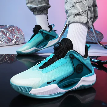 2023 Нова мода баскетболни обувки мъже бързо завързване баскетболни маратонки дишащи баскетболни ботуши удобни маратонки за обучение