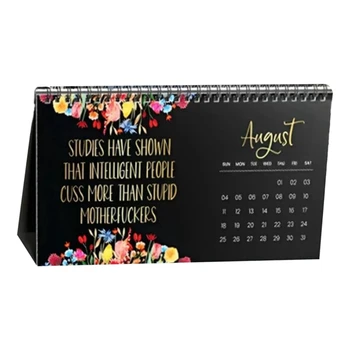 2024 Стенен календар за уморени жени,Забавен месечен календар,Ръчно изработен календар за бюро на домашния офис,Подарък за бял слон