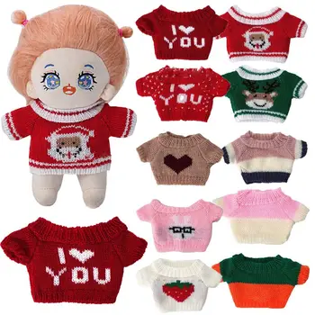 20cm памучна кукла мода плетено палто пуловери костюми зимни топли върхове за идол кукли дрехи аксесоари бебе дете DIY играчки