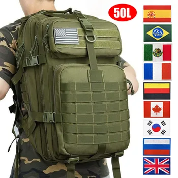 30L/50L Военна тактическа раница Мъже Жени Туризъм Къмпинг Раници 900D Найлон Водоустойчиви чанти Открит Trekking Ловна чанта