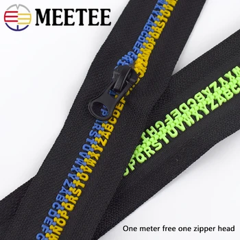 5/10Meters Meetee 5 # 8 # смола ципове азбука специална ролка цип + цип главата за чантата раница дреха DIY шевни аксесоари