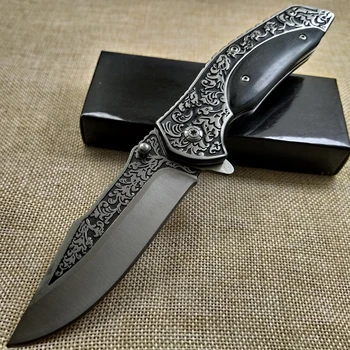 8.30'' Дамаск стомана сгъваем нож джобен нож къмпинг оцеляване тактически ножове 440C стомана + масивна дървена дръжка ловен нож