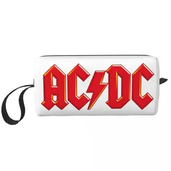 AC DC стреля към тръпката грим чанта торбичка цип концерт козметична чанта пътуване тоалетна чанта организатор съхранение чанта голям капацитет