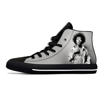Bruce Rock Guitar Music Singer Jimi Hendrix Смешни ежедневни платнени обувки High Top Lightweight дишаща 3D печат мъже жени маратонки