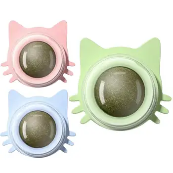Catnip стена топка котка играчки за домашни любимци играчки за котки чиста уста насърчаване на храносмилането коте бонбони облизване закуски котки зъби почистване играчка