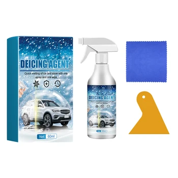 De-icer Spray De Ice Defroster За почистване на автомобилни прозорци Авто спрей за обезледяване на предното стъкло 60ml Deicer спрей против замръзване за кола