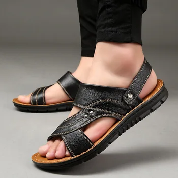 Fashion Men Gladiator Sandals Summer Outdoor Удобни мъжки сандали Ръчно изработени мъжки плажни сандали Меко дъно Мъжки сандали 38-47