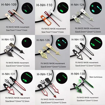 Green Luminous NH35 Watch Hands Pointer Needle SUB/SKX007 Watch Accessories Подходящ за Nh35 Second Hands Nh36 Movement