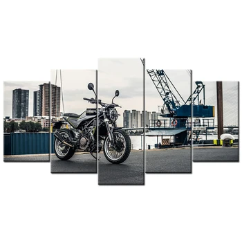 Husqvarna Svartpilen 401 Super Motorcycle 5 Piece Canvas Paintings Modern Poster Wall Art Picture For Home Decor