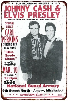 Johnny Cash and Elvis Presley Concert Vintage Reproduction Metal Sign
