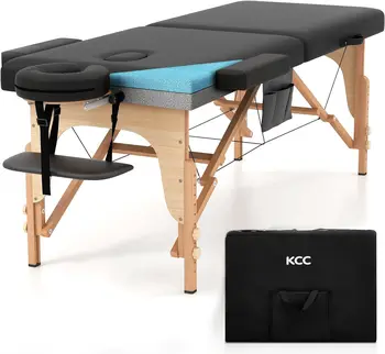 KCC мемори пяна масажна маса премия преносим сгъваем масаж легло регулируема височина, 84 инча дълъг 28 инча широк домашен салон S