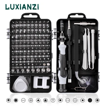 LUXIANZI Многофункционален комплект отвертки с 115/135 в 1 мини прецизни магнитни винтови битове за ръчен инструмент за ремонт на лаптоп за телефон