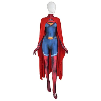 SuperHero SuperWoman Cosplay костюм костюм с нос Zentai костюми момичета ликра гащеризон боди Хелоуин костюм възрастен / деца