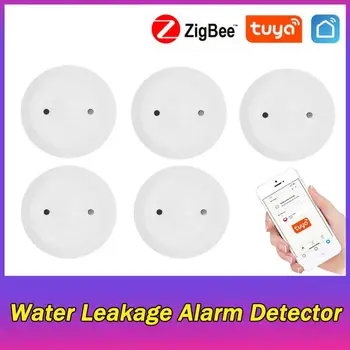 Tuya ZigBee връзка изтичане на вода изтичане потапяне сензор детектор преливник водоустойчив интелигентен дом ап дистанционно наблюдение детектор
