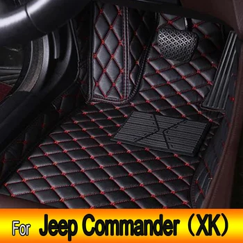 Автомобилни стелки за джип командир XK 2006 ~ 2010 7 седалка килим килим против мръсни подложки кожа мат интериорни части аксесоари за кола 2007