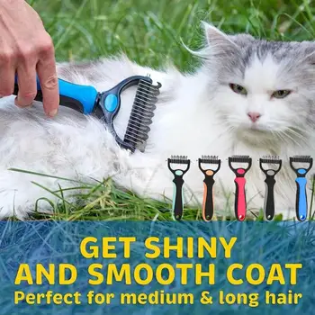 Домашни любимци Fur Knot Cutter Dog Grooming Shedding Tools Pet Cat Hair Removal Comb Brush Double Sided Pet Products Wholesale
