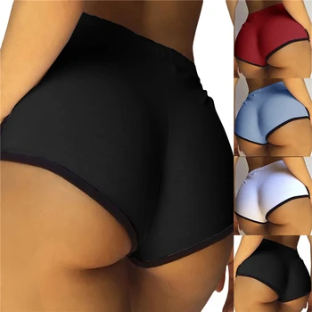 Жените летни къси панталони контраст обвързване страна сплит ластик пачуърк случайни плаж микро шорти тялото шорти