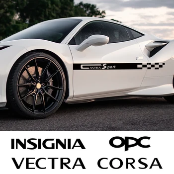 За OPEL Insignia Vectra Astra Corsa Mokka OPC 2PCS Странични стикери за врати на автомобили Стикери за подстригване Автоматично оформяне Екстериорни аксесоари Декор
