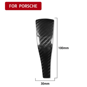 За Porsche Cayenne 958 2011-2017 Кола Gear Shift лост копче капак защитни стикери ярко черно въглеродни влакна