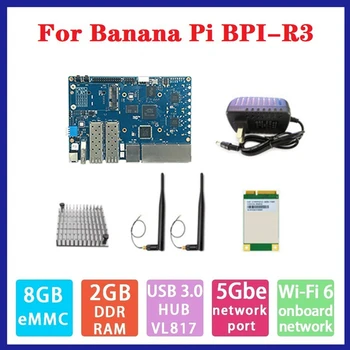 За банан PI BPI-R3 MT7986 2G + 8G EMMC 2X SFP рутер развитие съвет с 4G модул + радиатор + 2Xantennas + мощност