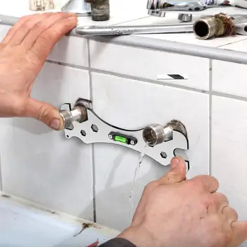Инструмент за измерване на разстояние Специални инструменти за гаечен ключ с ниво душ кранче инсталация баня многофункционален ниво гаечен ключ владетел