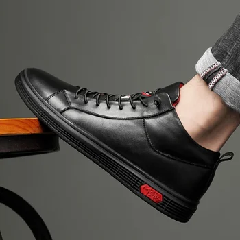 Италия дизайнер мъже естествена кожа ежедневни ботуши черна крава кожа мъжки обувки тенденция красив Челси обувка зимата Sonw обувки човек