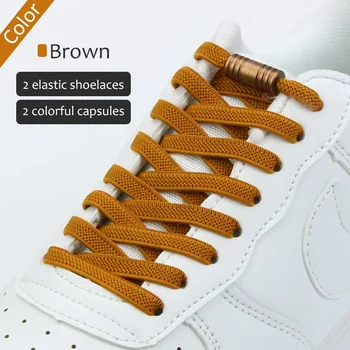 Метална ключалка Еластични връзки за обувки без вратовръзка Връзки за обувки за деца и възрастни маратонки Мързеливи дантели Един размер подходящ за всички обувки