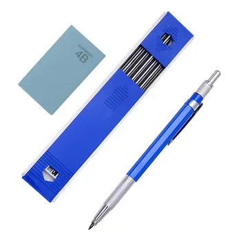 Метални механични моливи 2.0 mm 2B Lead Holder Drafting Drawing Pencil Set with 12 Pieces Leads Writing School Gifts Stationery