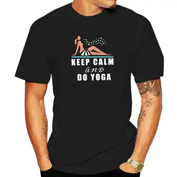 Мъжка тениска Запазете спокойствие и направете йога тениска Дамска тениска Мъжка памучна тениска с О-образно деколте Хип-хоп тройници Улично облекло Harajuku