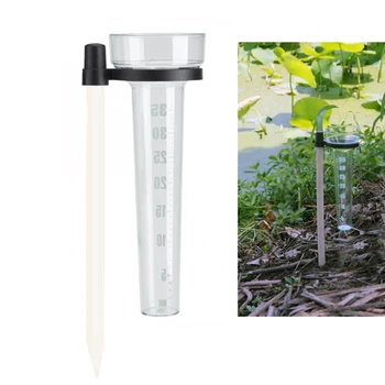 Начало Пластмасов дъждомер 35mm Капацитет Външен водомер за дъждовна вода Просто устройство за измерване на дъждовна вода Градина Двор за тревни площи