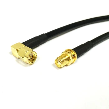 нов SMA женски жак конектор превключвател SMA мъжки щепсел прав ъгъл конвертор RG58 пигтейл кабел на едро 50CM 20 