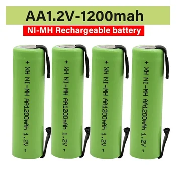 Нова AA батерия 1.2V акумулаторна батерия 1200mah, никелов водород, със заваръчни щифтове, DIY електрическа самобръсначка за четка за зъби
