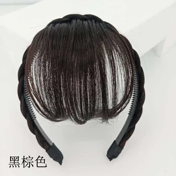 Нова естествена плитка перука за глава Бретон парче еднократен бретон диагонал бретон flatbangs лента за глава аксесоари