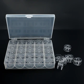 Пластмасови 25 слота макари макари кутия машина бобина организатор съхранение случай шевни занаяти аксесоари