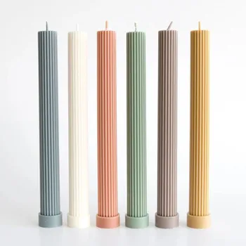  плоска глава Фин зъб цилиндрична колона восъчна свещ мухъл прозрачен пластмасов свещ мухъл за производство на свещи