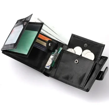 Ретро голям капацитет 3 пъти ключалката къс портфейл PU кожа портфейл множество слотове за карти ID кредитна карта притежателя мъже монета чанта чанта