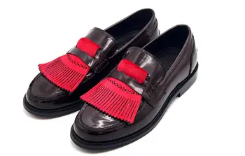 Търговия на едро Мокасини Мъжки обувки Черни мъжки обувки Естествена кожа Висококачествено приплъзване на ръчно изработени ежедневни обувки