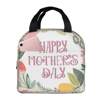 Цветя Честит ден на майката обяд чанта храна чанти обяд кутия за жени за пикник работа Shcool плаж открит храна чанта преносим