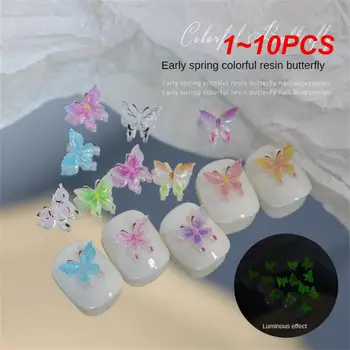  1 ~ 10PCS орнаменти цветни инс стил смола 3d нокти пеперуда сексапил пеперуда бижута нокти аксесоари