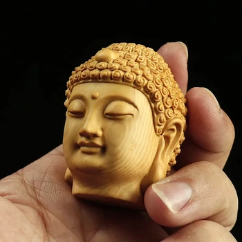5cm Nyorai Буда главата Бодхисатва статуя дърво статуя занаяти Фън Шуй бюро декори играчка подарък