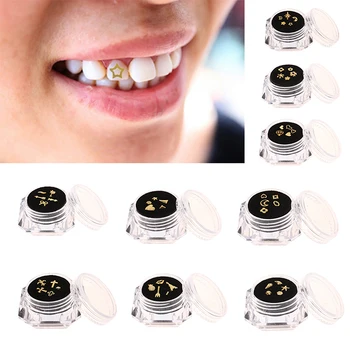 5Pcs/box Стоматологични диамантени кристални зъбни шипове Метални украшения за зъби Зъбни скъпоценни камъни Бижута Декорация на зъби