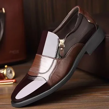 Обувки за мъже Кожени обувки Бизнес рокля Обувки All-Match Ежедневни ударопоглъщащи износоустойчиви обувки Chaussure Homme