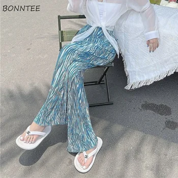 Широки панталони за крака Дамски плажен стил Естетически Loose Casual Daily All-match Lady Elegant Design Tie Dye Harajuku Summer Ins Популярен